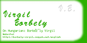 virgil borbely business card